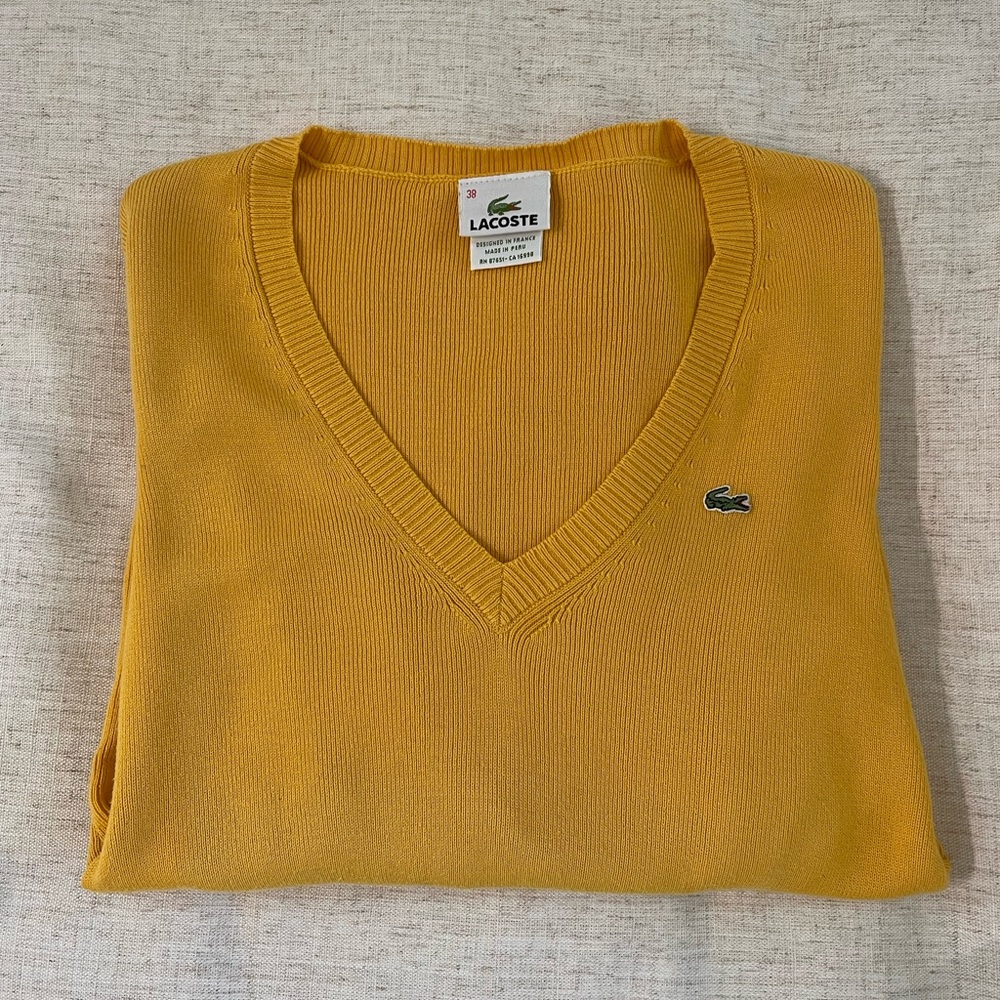 LACOSTE V-Neck Knit Sweater